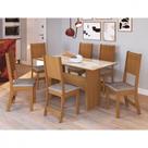 Conjunto De Mesa 1,50cm Com 6 Cadeiras Dublin Indekes Freijo/off White/linho Conjunto De Mesa 1,50cm Com 6 Cadeiras Dublin Indekes Freijo/off White/linho