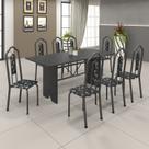 Conjunto de Mesa 180x75cm Tampo Ardósia com 8 Cadeiras Bianca Soma Móveis