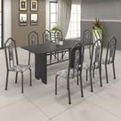 Conjunto de Mesa 180x75cm Tampo Ardósia com 8 Cadeiras Bianca Soma Móveis
