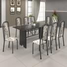 Conjunto de Mesa 180x75cm Tampo Ardósia com 8 Cadeiras Lavínea