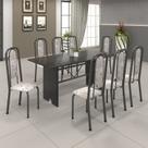 Conjunto de Mesa 180x75cm Tampo Ardósia com 8 Cadeiras Lavínea Conjunto de Mesa 180x75cm Tampo Ardósia com 8 Cadeiras Lavínea