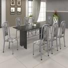 Conjunto de Mesa 180x75cm Tampo Ardósia com 8 Cadeiras Lavínea