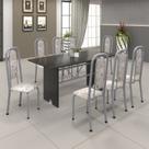 Conjunto de Mesa 180x75cm Tampo Ardósia com 8 Cadeiras Lavínea