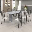 Conjunto de Mesa 180x75cm Tampo Granito com 8 Cadeiras Bianca