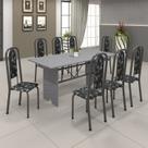 Conjunto de Mesa 180x75cm Tampo Granito com 8 Cadeiras Lavínea
