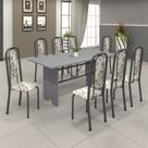 Conjunto de Mesa 180x75cm Tampo Granito com 8 Cadeiras Lavínea