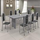 Conjunto de Mesa 180x75cm Tampo Granito com 8 Cadeiras Lavínea