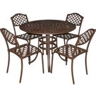 Conjunto de Mesa 4 Cadeiras Alúminio Fundido Modelo Faveni