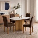 Conjunto de Mesa 4 Cadeiras Retangular em MDF Cinamomo Off White Carol Conjunto de Mesa 4 Cadeiras Retangular em MDF Cinamomo Off White Carol