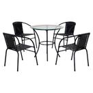 Conjunto de Mesa 4 Cadeiras Tampo de Vidro Happy Hour Cadeiras Fama