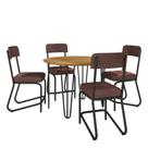 Conjunto de Mesa 4 Cadeiras Tampo MDF com Assento Estofado Versalhes Fabone Conjunto de Mesa 4 Cadeiras Tampo MDF com Assento Estofado Versalhes Fabone