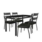 Conjunto de Mesa 4 Cadeiras Tampo Vidro com Assento Estofado Copenhague Fabone