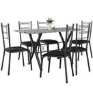 Conjunto de Mesa 6 Cadeiras Tampo de Granito Santiago Fabone