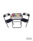 Conjunto De Mesa Aço Infantil Alfabeto Com 2 Cadeiras Utilaço