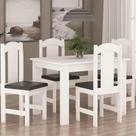 Conjunto De Mesa Arauna Estilo Com 4 Cadeiras Branco Com Preto