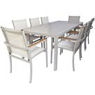 Conjunto de Mesa Area Gourmet Modelo Lins 2x1m com 8 Poltronas Modelo Zurick