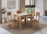 Conjunto De Mesa Atlanta Com 4 Cadeiras Freijo/Off White - Indekes