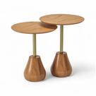 Conjunto de Mesa Auxiliar Arinos Champagne Haste Dourado - 76877 Conjunto de Mesa Auxiliar Arinos Champagne Haste Dourado - 76877