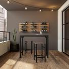 Conjunto de Mesa Bistrô com 2 Banquetas Polledo Marrom e Preto 100 cm