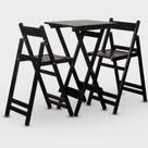Conjunto de Mesa Bistrô e 2 Cadeiras em Madeira Maciça