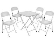 Conjunto De Mesa C/ 4 Cadeiras Dobráveis De Bar Aço