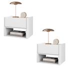 Conjunto de Mesa Cabeceira Quarto Florença Suspensa 1 Gaveta Conjunto de Mesa Cabeceira Quarto Florença Suspensa 1 Gaveta