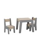 Conjunto de Mesa com 2 Cadeiras Infantil em MDF Diana - Cinza