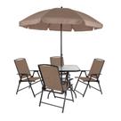 Conjunto de Mesa com 4 Cadeiras 1 Guarda-Sol Acapulco Mor