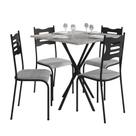 Conjunto de Mesa com 4 Cadeiras Diamante Reta MDF 15mm Fibra Galego Home