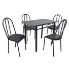 Conjunto de Mesa com 4 Cadeiras Genebra material sintético Preto e Petróleo