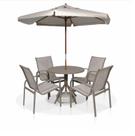 Conjunto de Mesa Com 4 Cadeiras Linha Leve Com Ombrelone Grátis - Cappuccino/Café com Leite