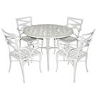 Conjunto De Mesa Com 4 Cadeiras Modelo Liz Branco