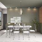 Conjunto de Mesa com 6 Cadeiras Cristina Prata e Branco