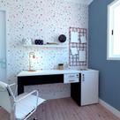 Conjunto de Mesa com Gaveteiro de Escritório Corp Preto e Branco