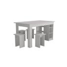 Conjunto de Mesa com Nichos e 4 Bancos B21 Emovell