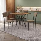 Conjunto de Mesa Completo com 4 Cadeiras Estofadas CMC1003 Preto Kappesberg Crome