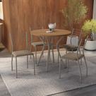 Conjunto de Mesa Completo com 4 Cadeiras Estofadas CMC983 Nickel Kappesberg Crome