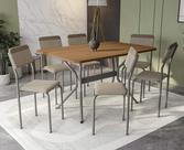 Conjunto de Mesa Completo com 6 Cadeiras Estofadas CMC1024 Nickel Kappesberg Crome