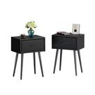 Conjunto de mesa de cabeceira IRCPEN Pretos com Gaveta de Tecido (2 Unidades)