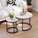 Conjunto de mesa de café Nesting Smuxee White Wood Grain Top x2