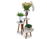 Conjunto de Mesa de Canto organica Paris Off White - 3 Unidades