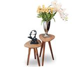 Conjunto de Mesa de Canto organica Paris Wood - 2 Unidades