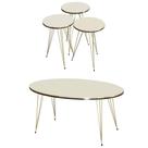 Conjunto de Mesa de Centro 4 Peças - Bege Claro