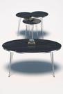 Conjunto de Mesa de Centro 4 Peças - Mármore Preto com Prata