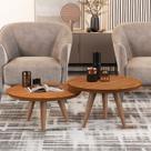 Conjunto De Mesa De Centro Luma Com Bordas Invertidas E Pés Palito - JM3