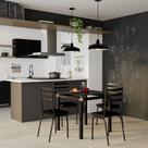 Conjunto de Mesa de Cozinha com 4 Lugares Aiden Preto Conjunto de Mesa de Cozinha com 4 Lugares Aiden Preto
