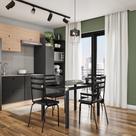 Conjunto de Mesa de Cozinha com 4 Lugares Parsley Preto Conjunto de Mesa de Cozinha com 4 Lugares Parsley Preto