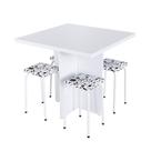 Conjunto de Mesa de Cozinha com 4 Lugares Verona I Branco e Preto