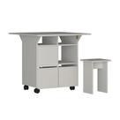 Conjunto de Mesa de Cozinha Dobrável 4 Lugares Balsamo Branco