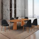 Conjunto de Mesa de Jantar Bia Tampo Barril Laminado e 6 Cadeiras Ester